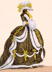 Robe caramel pour présentation à la cour, gravée par Dupin, planche n°276 de 